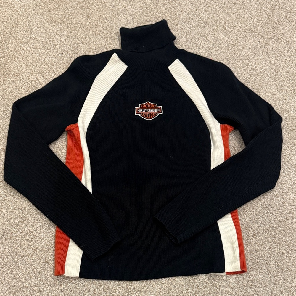Harley-Davidson Black and Red Knit Pullover